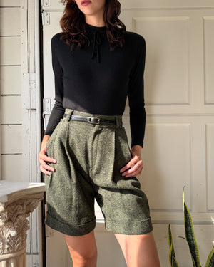 90s Tweed Bermuda Shorts | S