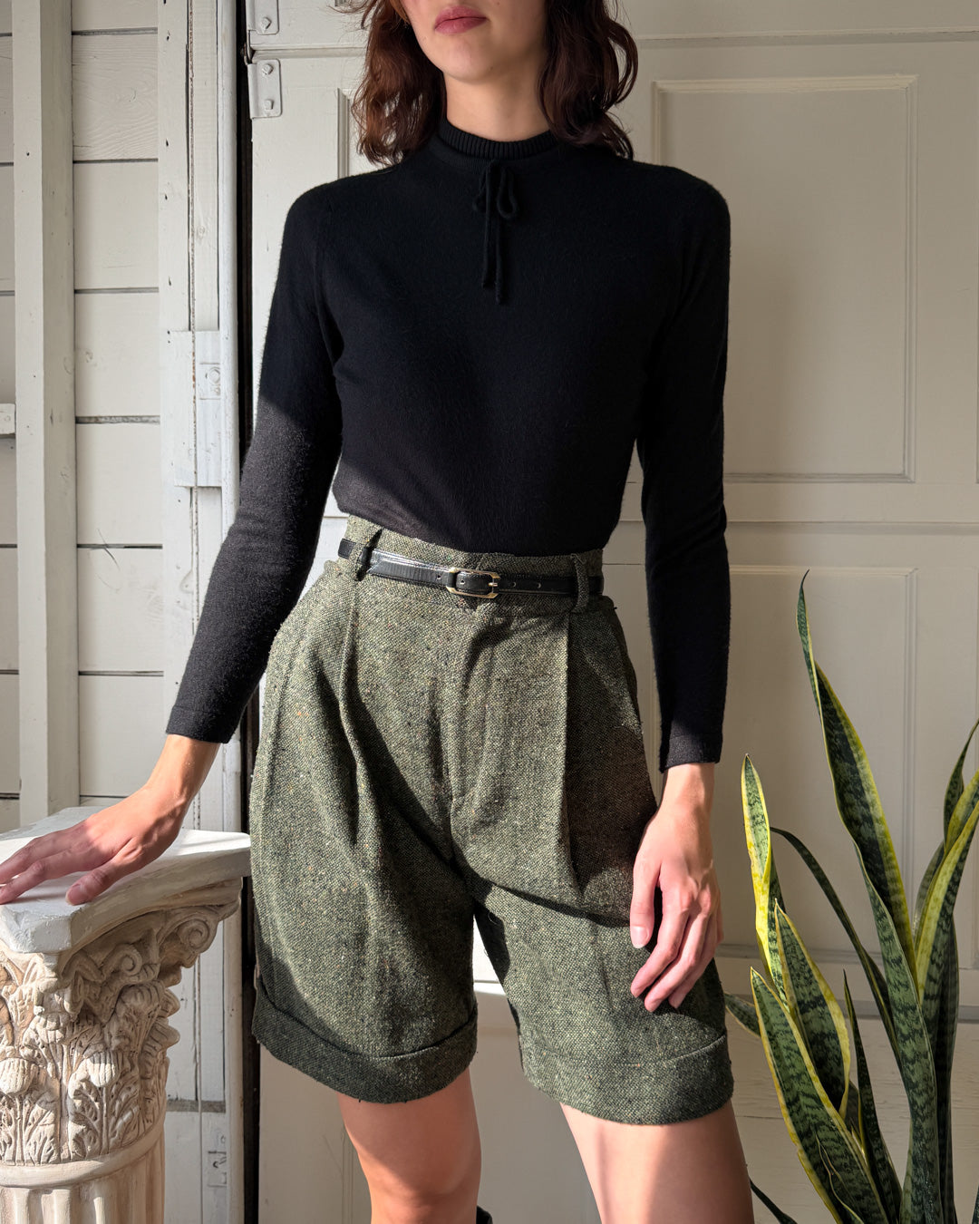 90s Tweed Bermuda Shorts | S