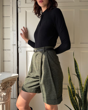 90s Tweed Bermuda Shorts | S