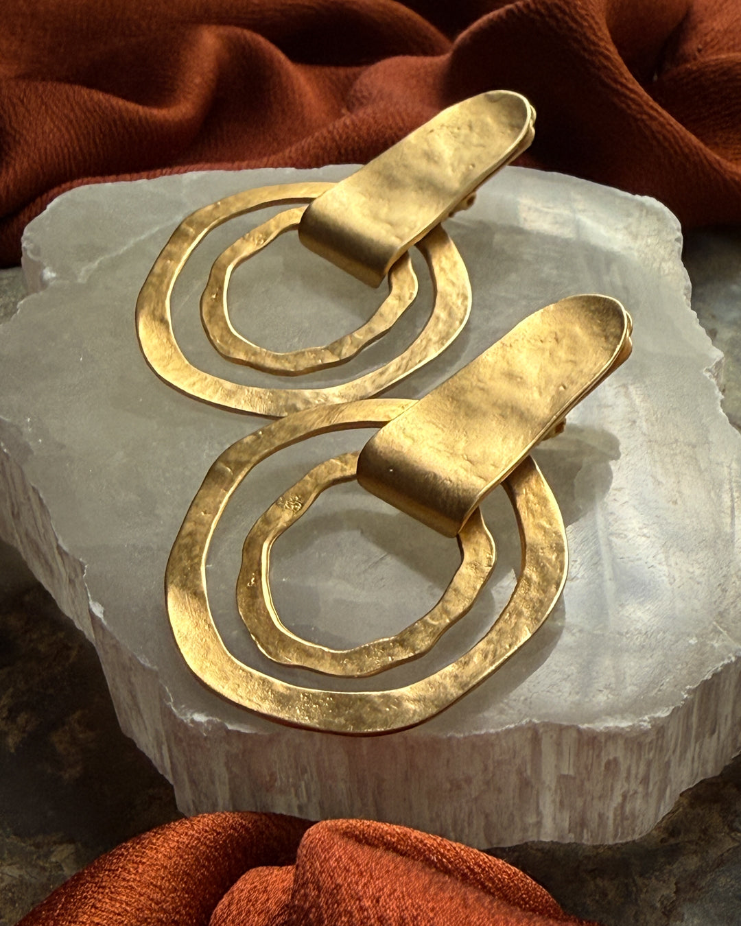 90s Hammered Gold Earrings