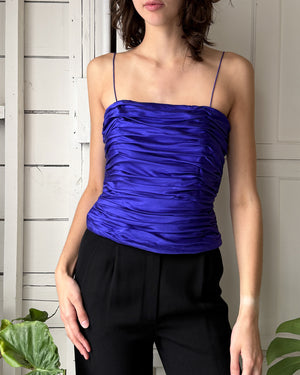 90s Silk Ruched Top | S