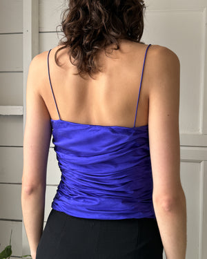 90s Silk Ruched Top | S