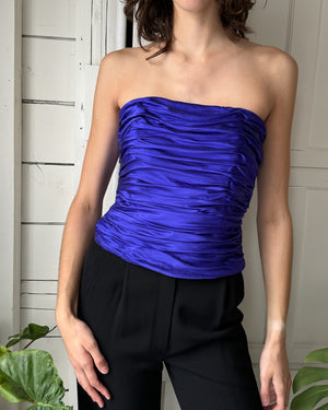 90s Silk Ruched Top | S