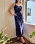 90s Two Tone Velvet Maxi Dress | S