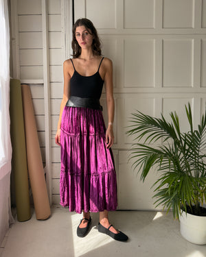90s Lilac Crushed Velvet Skirt | XS-S