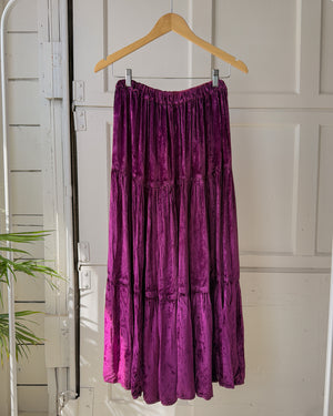 90s Lilac Crushed Velvet Skirt | XS-S