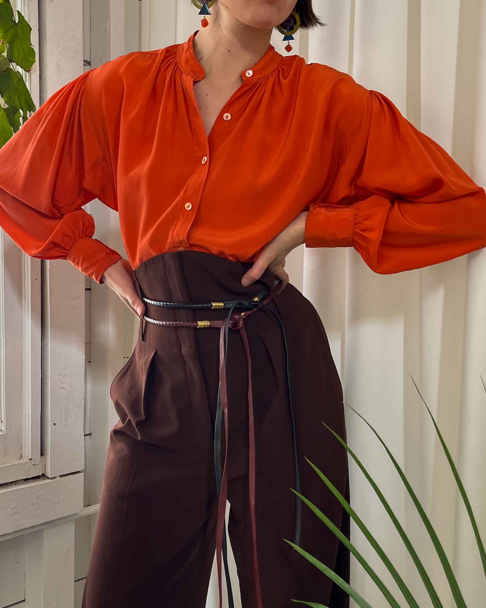 90s Hermes Ultra High Waist Pants | S