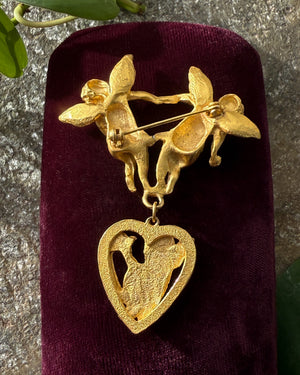 90s Gold Cherubs Brooch