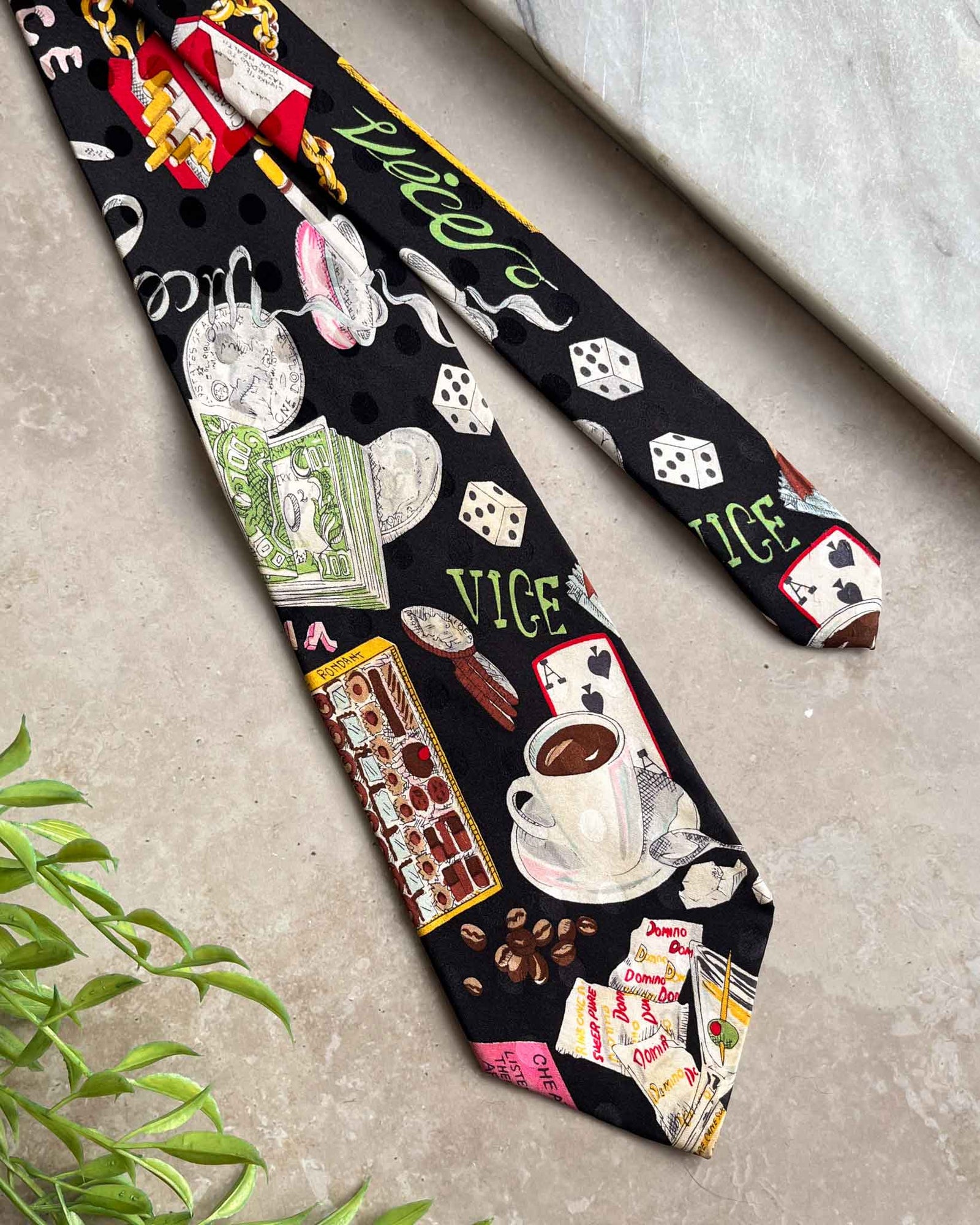 90s Nicole Miller "Vices" Novelty Tie