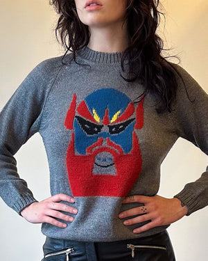 90s Novelty Mask Sweater | S-M