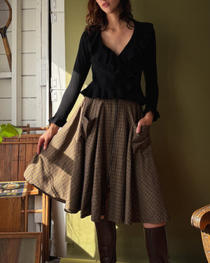 90s Think Pink Plaid Skirt | S-M