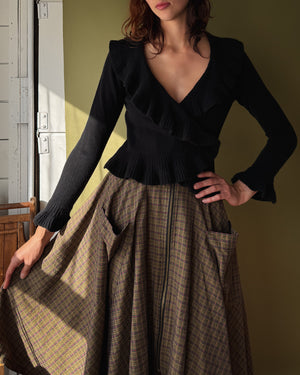 90s Think Pink Plaid Skirt | S-M