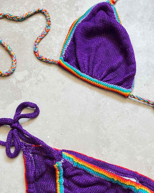 90s Purple Knit Bikini | XS-S