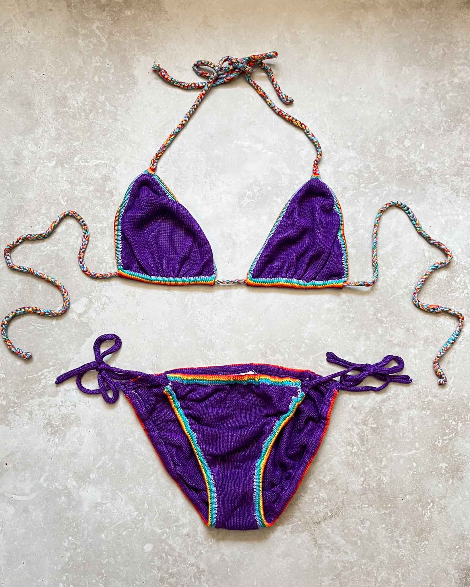 90s Purple Knit Bikini | XS-S