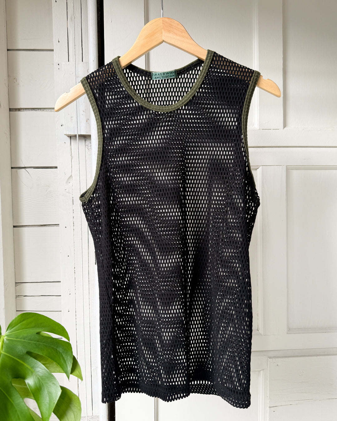 80s Black Fisherman's Net Tank | M