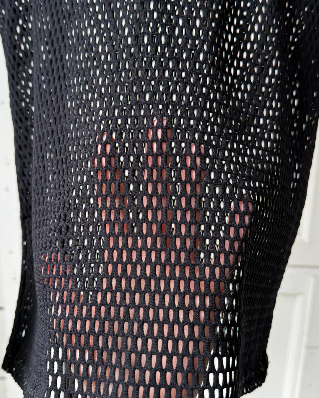80s Black Fisherman's Net Tank | M