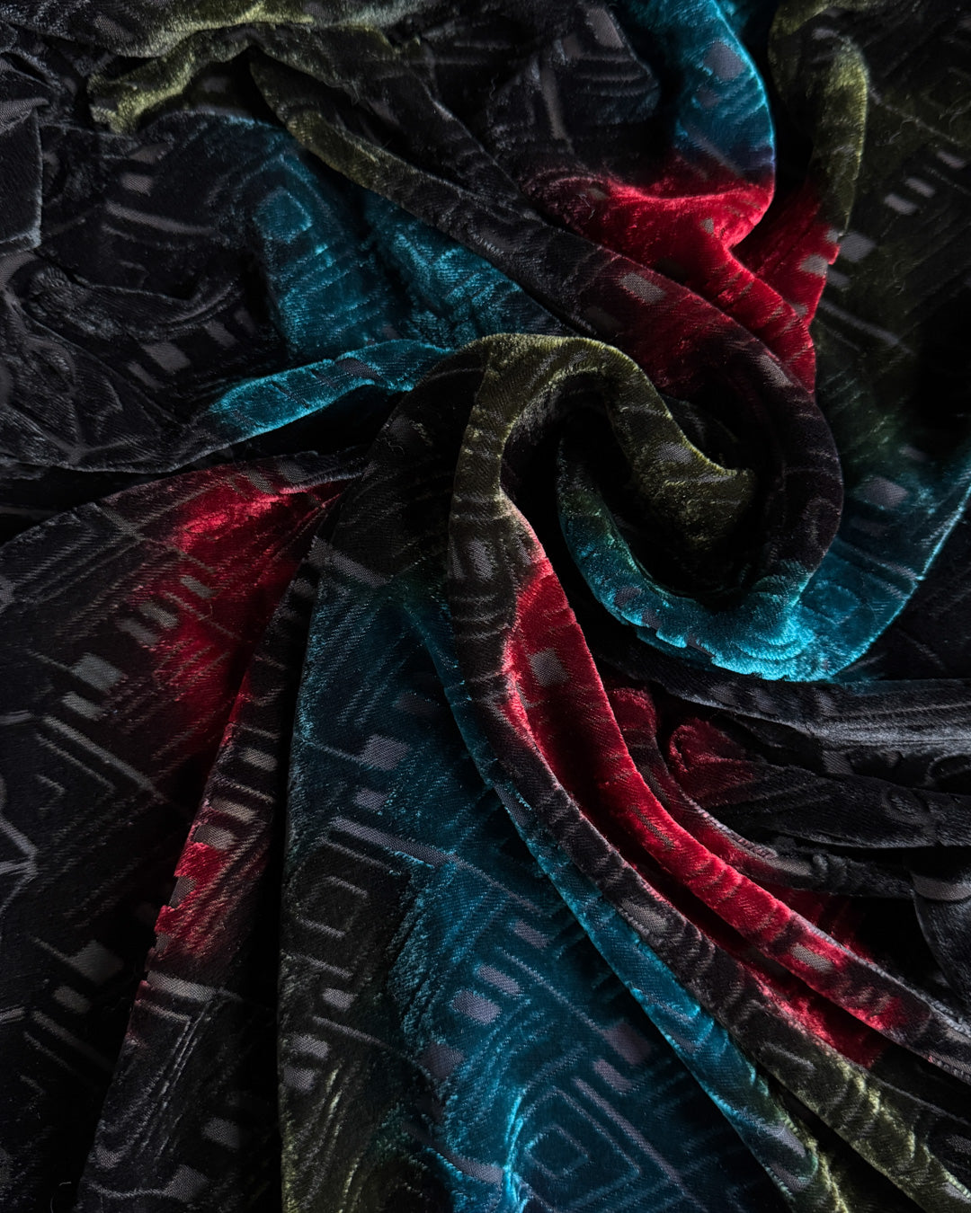 90s Devore Silk Velvet Shawl