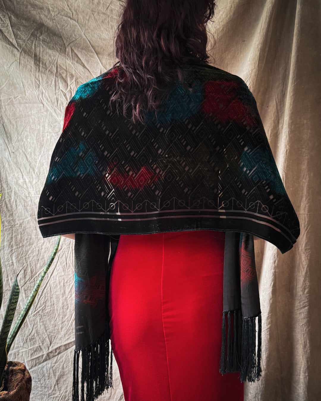 90s Devore Silk Velvet Shawl