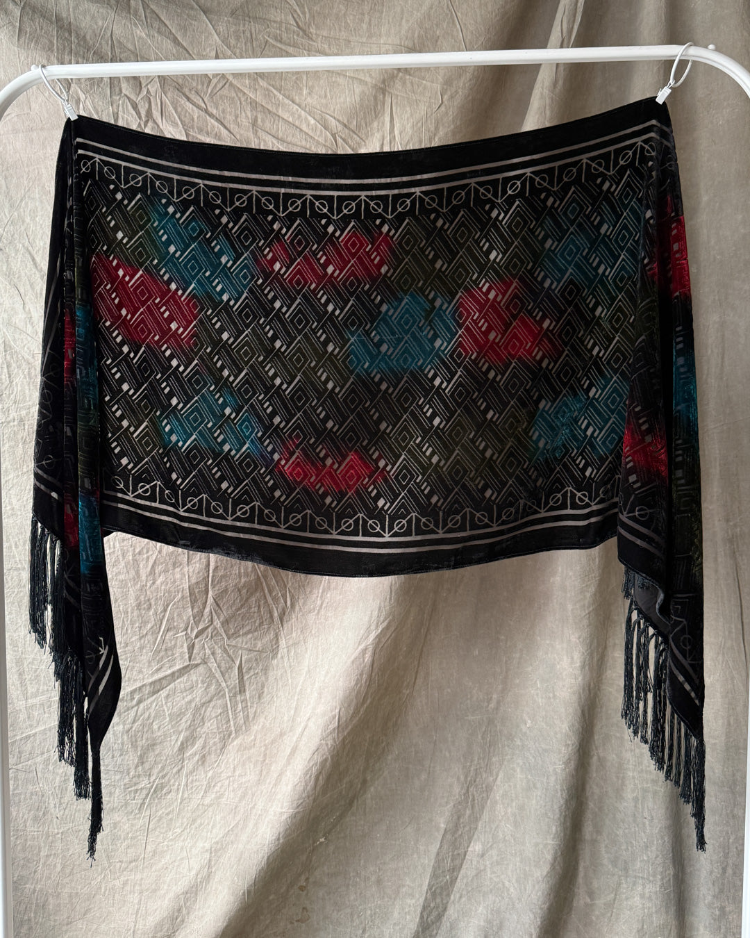 90s Devore Silk Velvet Shawl
