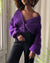 90s Shaggy Purple Mohair Sweater | S-M