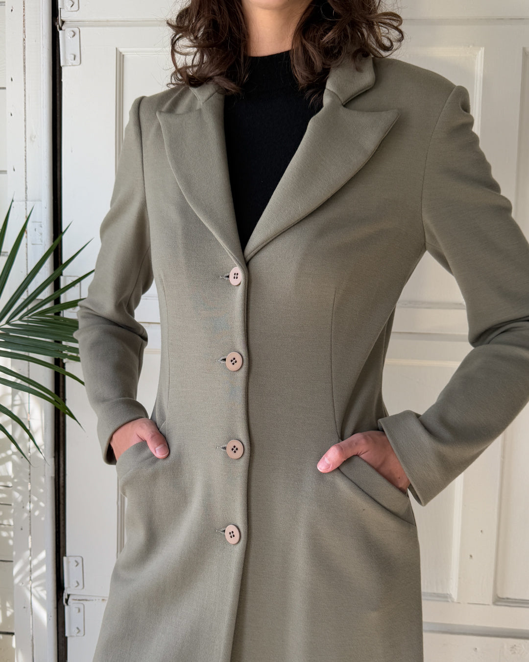 00s Armani Gray Wool Jacket | S