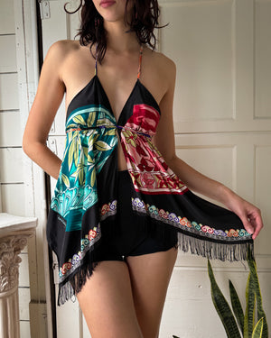 00s DVF Silk Scarf Top | XS-M