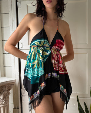 00s DVF Silk Scarf Top | XS-M