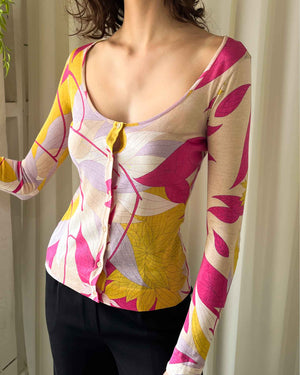 00s Pucci Floral Cardigan | S
