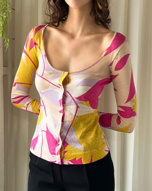 00s Pucci Floral Cardigan | S