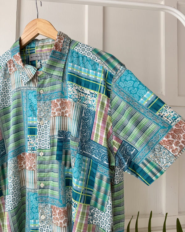 00s Etro Mixed Print Cotton Shirt | L - Lucky Vintage