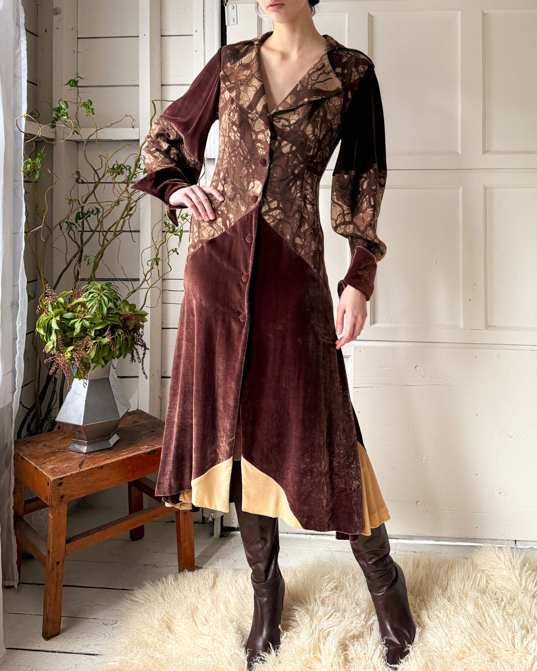 90s Koji Tatsuno Silk & Wool Long Jacket | S - Lucky Vintage