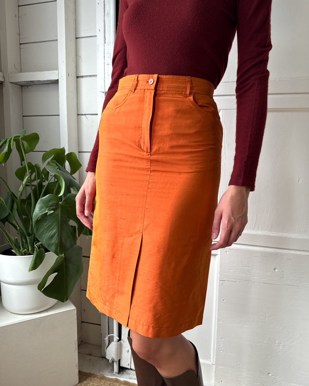 90s Max Mara Silk Skirt | S