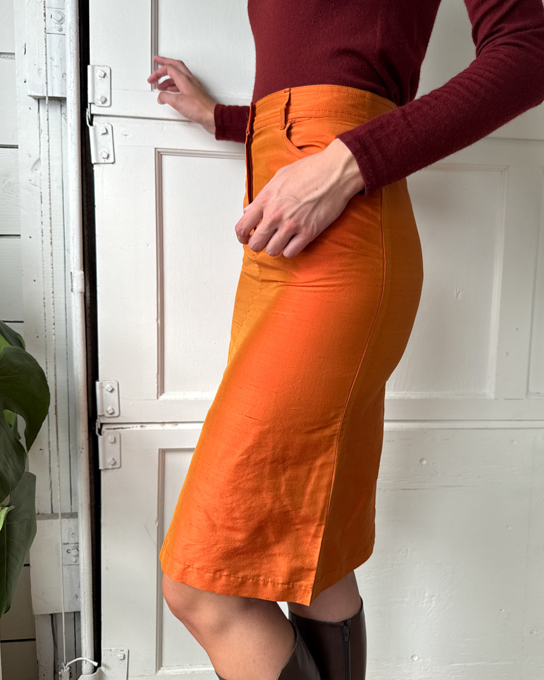 90s Max Mara Silk Skirt | S