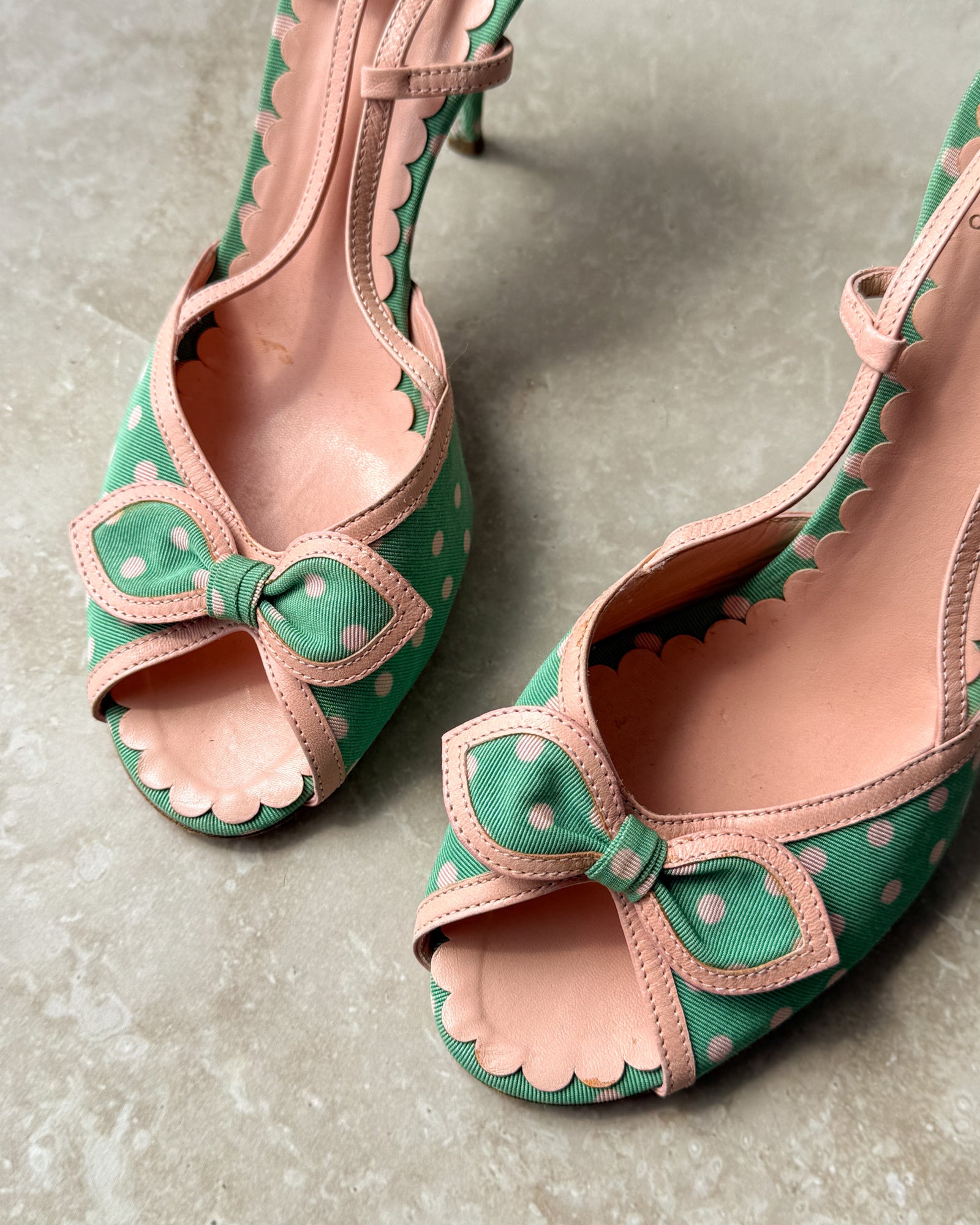 90s Moschino Polka Dot Heels | 8.5