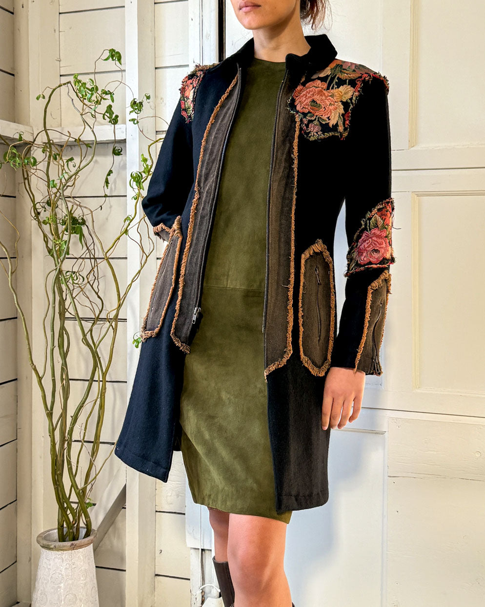 00s Floral Tapestry Wool Coat | XS-S