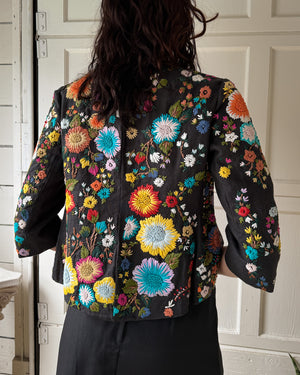 00s Rozae Nichols Raffia Embroidered Jacket | M