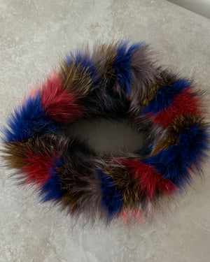 00s Colorful Fox Fur Scarf