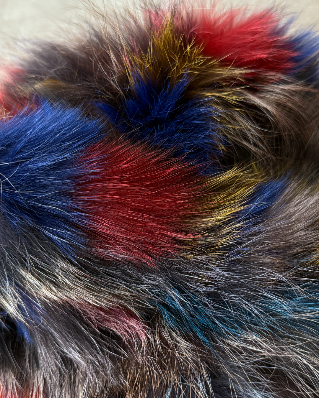 00s Colorful Fox Fur Scarf