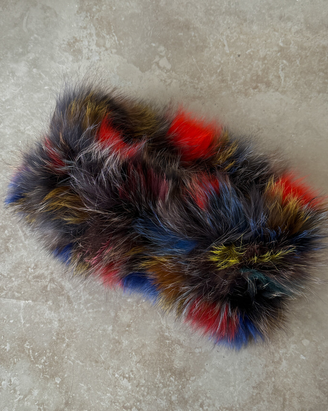 00s Colorful Fox Fur Scarf