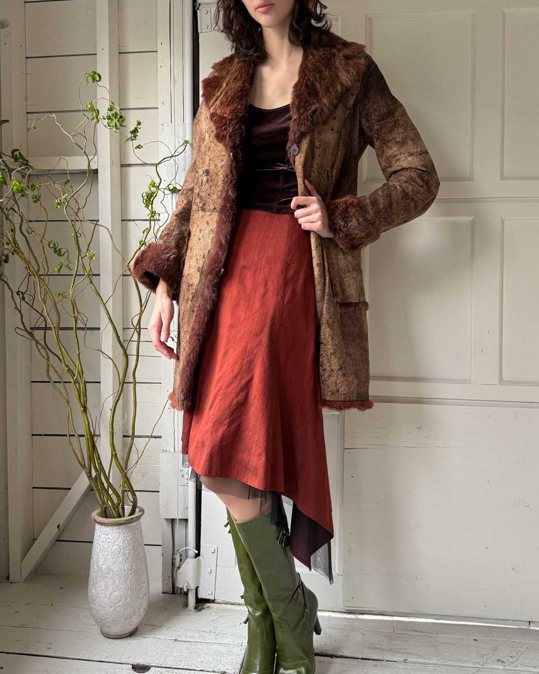 00s Suede & Fur Jacket | S-M