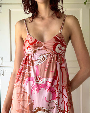 00s Silk Jersey Oceanic Dress | XS