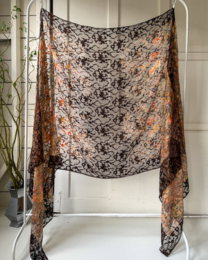 20s Printed Devoré Silk Velvet Shawl