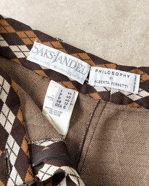 90s Alberta Ferretti Argyle Pants | S