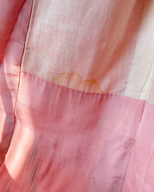Pink Kasuri Stripe Silk Kimono