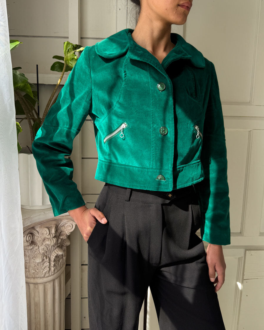 60s-70s "Female" Velvet Jacket | S