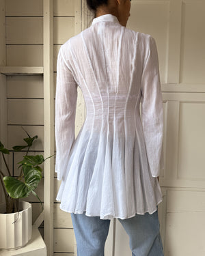 90s Kenzo White Cotton Tunic | S