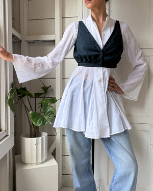 90s Kenzo White Cotton Tunic | S