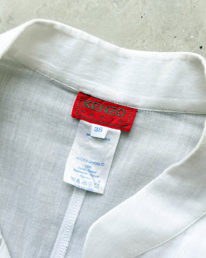 90s Kenzo White Cotton Tunic | S