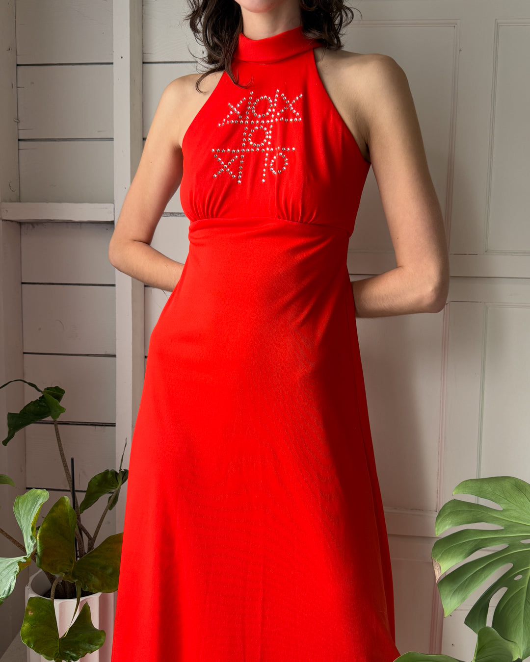 70s Tic Tac Toe Maxi Dress | S