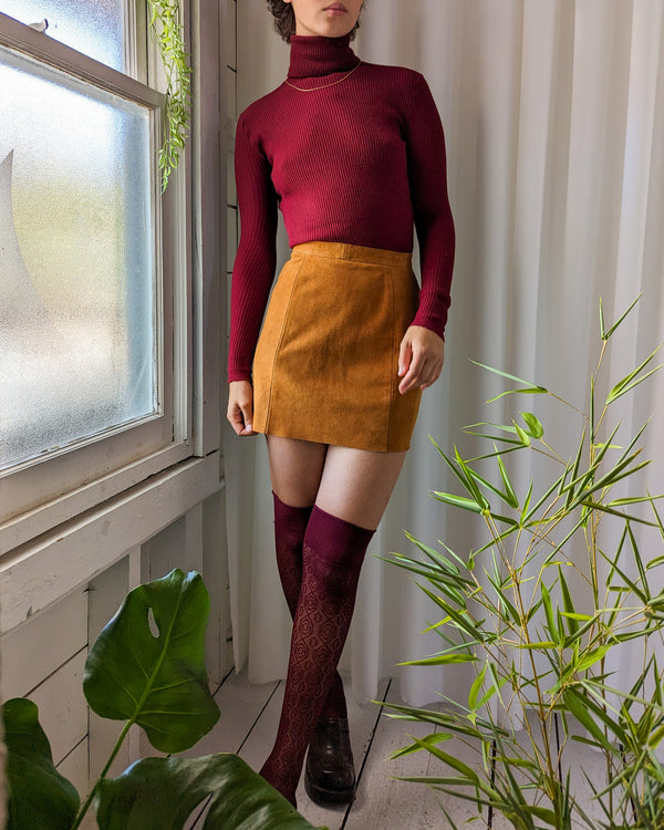 80s Leather Mini Skirt - Lucky Vintage